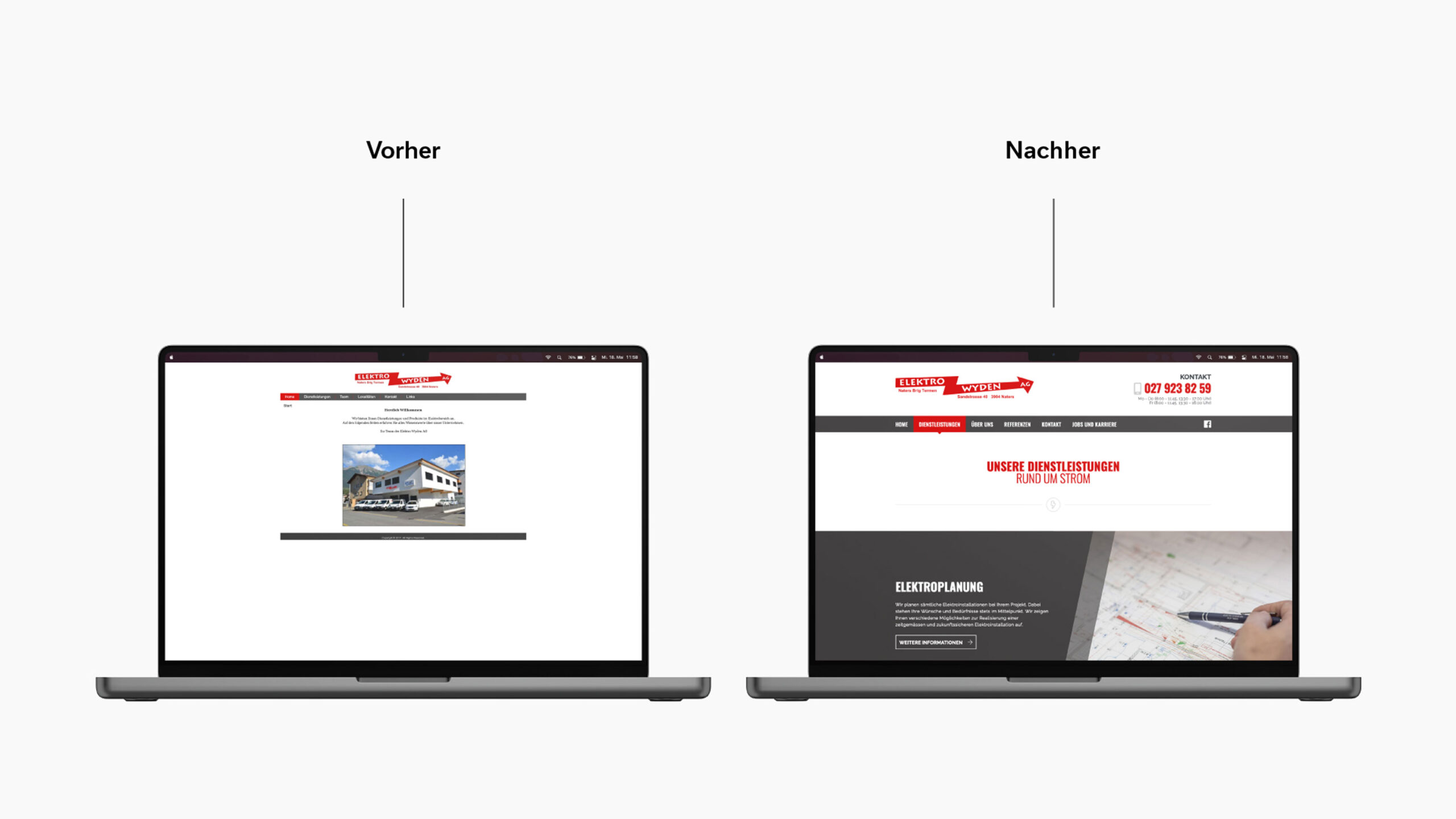 Valpix Relaunch Unternehmenswebseite Elektro Wyden AG